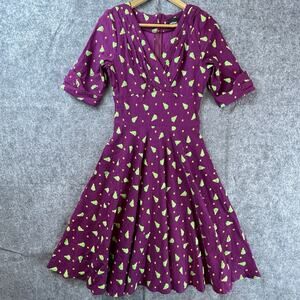 Unique Vintage Dress Small Christmas Tree Swing Rockabilly Dancing Stretch Retro